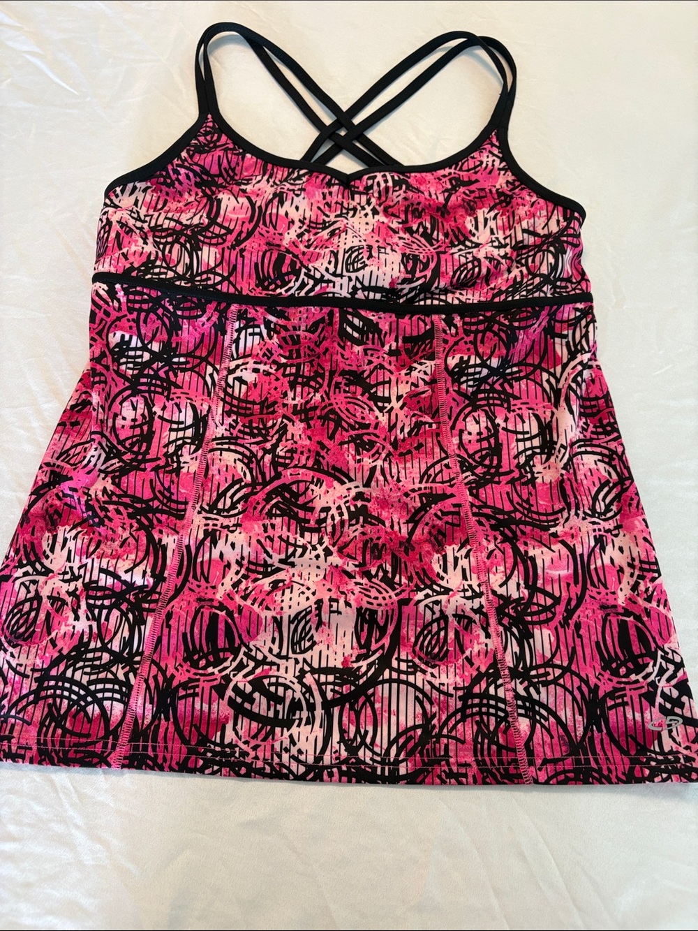 Champion Women's Pink Patterned Strappy Tank Top